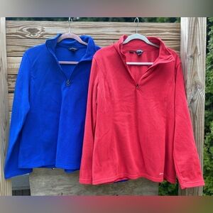 Eddie Bauer and Lands End Quarter Zip Fleece Sweater Size XL